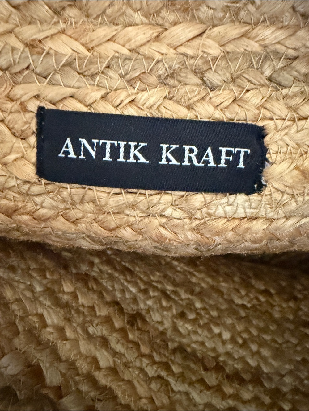 Antik Kraft x Anthropologie Natural Woven Jute Floral Tote Bag - Picture 3 of 5